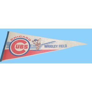 Vintage Chicago Cubs Pennant Wrigley Field MLB Memorabilia